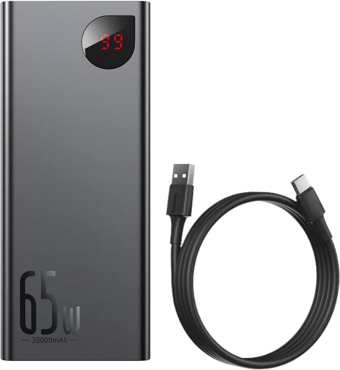 Baseus%2020000mAh%20Power%20Bank%2065W%20Adaman%20Digital%20Display%20Laptop%20Portable%20Charger,%20Fast%20Charging%20USB%20C%204-Port%20PD3.0%20Battery%20Pack%20for%20MacBook/Dell/XPS/IPad/iPhone%20-%20Image%205