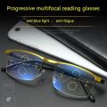 (New)Metal Progreive Multifocal Reading Glae Men Bifocal Clear Anti Blue Ray Prebyopic Glae Fahion quare Rim Black 150.