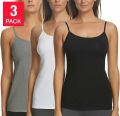 3 Pieces Multicolor Combo Ladies Comfortable Cotton Tank Tops. 