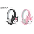 Lamgool AH-806Y Kuromi headset Girls, children, cute style Sanrio l Cute cartoon children's Bluetooth wireless headset. 