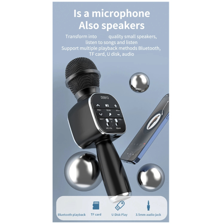 Wireless%20Bluetooth%20Microphone%20Handheld%20Microphone%20Set%20Kit%20Professional%20Speaker%20Music%20Player%20Gaming%20Mic%20for%20DS813%20Home%20KTV%20-%20Image%204