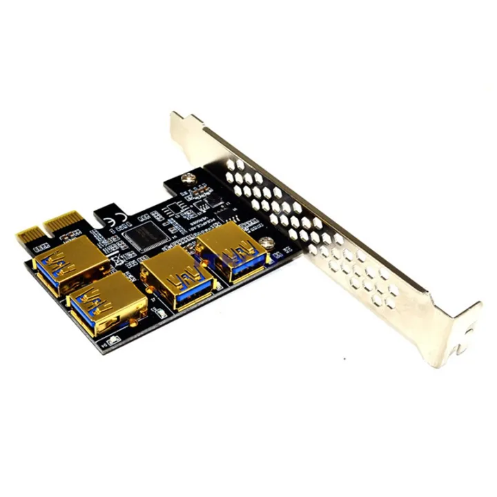 New%204%20Ports%20PCIe%20Riser%20Adapter%20Board%20PCI-E%201x%20to%204%20USB%203.0%20PCI-E%20Rabbet%20GPU%20Riser%20Extender%20Ethereum%20ETH/Monero%20XMR/Zcash%20ZEC%2016X%20External%20Slot%20Card%20Multiplier%20for%20Miner%20Mining%20BTC%20-%20Image%203