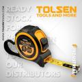 TOLSEN Measuring Tape 5M/16FT with Nylon Coated Blade Industrial TPR Handle. 