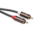 Rexlis 2 Pcs 2 Rca to 2 Rca Male to Male Hifi Audio Cable Ofc Av Speaker Wire for Tv Dvd Amplifier Subwoofer, 1.8M & 1M. 