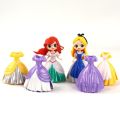 6pcs/set Disney Princess Magic Clip Doll QPosket Snow White Cinderella Ariel Belle Tangled Alice Model Set Toys for Children. 