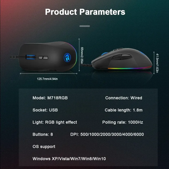 REDRAGON%20Stormrage%20M718%20RGB%20USB%20Wired%20Gaming%20Mouse%2010000%20DPI%208%20buttons%20mice%20Programmable%20ergonomic%20For%20Computer%20PC%20Gamer%20Laptop%20-%20Image%205