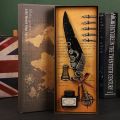 Fashion Punk Style Quill Fountain Pen Writing Set Mechanical Creative Dip Pen Multicolor Vintage Writing Ink Set Student.