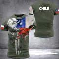 Chile Shirt Men's T-Shirt Tops 3D Printed Chilean Flag Tees Veteran Short Sleeve Male Summer O Neck Oversized Vintage Streetwear. 