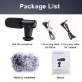 MAMEN Video Recording Microphone with ConyHair Windshield 3m Distance Cardioid Pickup for Camera Phone Livestream Vlog Interview.
