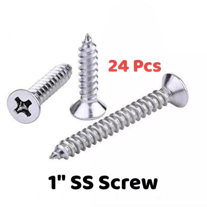 1 inch SS Screw - 24 PCS | Daraz.com.bd