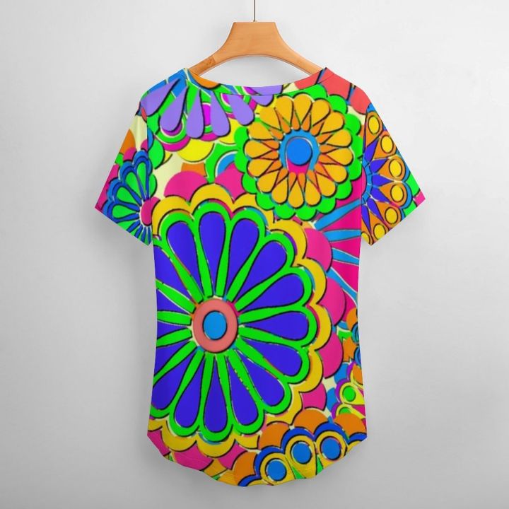 Women%20Colorful%20Flower%20T%20Shirts%20Bright%20Hippy%20Cartoon%20V%20Neck%20Street%20Wear%20Oversized%20T-shirt%20Girls%20Cute%20Tee%20Shirts%20Summer%20Clothing%20-%20Image%205