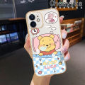 Chenyyka For iPhone 6 6s 6 Plus 6s Plus Case Cartoon Winnie the Pooh New Design Plating Phone Case Square Edge Pattern Shockproof Soft Shell Full Cover Camera Lens Protection Case.