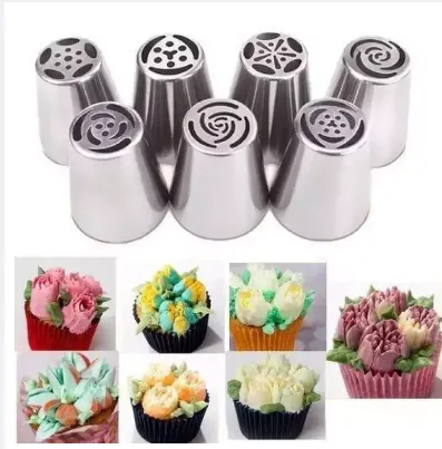 7%20Pcs/Set%20Stainless%20Steel%20Nozzles%20For%20Cake%20Decoration%20-%20Image%202