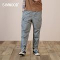 SIMWOOD Summer New Loose Ankle-length Cargo Pants Men Tactical Joggers  Multi-pocket Trousers 100% Cotton Pants. 