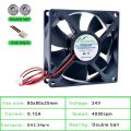 ACP8025 8cm 80mm fan 80x80x25mm DC5V 12V 24V 2pin Cooling fan suitable for chassis power inverter. 