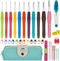 Crochet Hook Set | Different Sizes of Crochet Aluminum Hooks and Various Crocheting Accessories | Crocheting Set for Beginners and Experienced Crocheters.