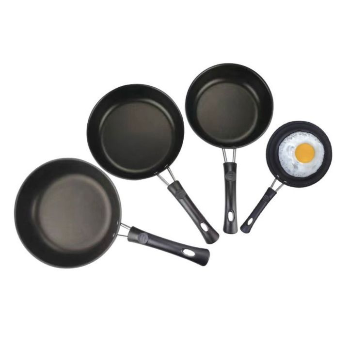 Single Serve Round Egg Frying Pan 12/18/26/30cm Heat Resistant Frying Skillet with Handle Non Toxic Induction Cooker Pans Baking