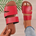 2023 summer new straight slippers women's cross-border ladies casual sandals flat large size beach shoes foreign trade women.