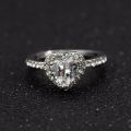 Diamond Cut Zirconia Heart Shape Ring. 