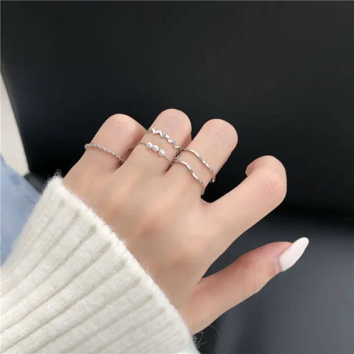 Pinksee%205pcs/set%20Simple%20Fashion%20Multi-style%20Finger%20Ring%20for%20Women%20Girls%20Bohemia%20Charm%20Ring%20Set%20Party%20Jewelry%20Gift%20-%20Image%203
