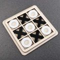 Wooden Tic Tac Toe Strategy Board Game, Logical Thinking Training, Fun Entertainment, Great Gift For Back To School, Halloween, Christmas, Thanksgiving.