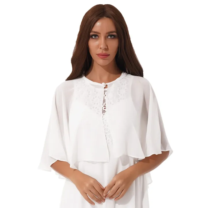 Women%20Elegant%20Shawl%20Cardigan%20Chiffon%20Bolero%20Wedding%20Wrap%20Woman's%20Shrugs%20Evening%20Cape%20Wraps%20Party%20Dress%20Cover%20Ups%20Bridal%20Shawls%20-%20Image%205