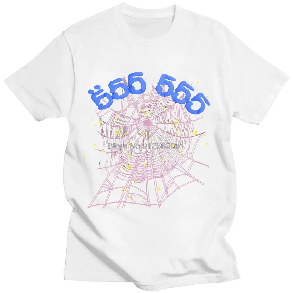 Vintage Printing Sp5der 555555 Angel Number T Shirt Men