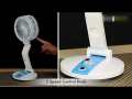 LR Rechargeable Folding Table Fan with Light Multifunctional Cute fan By Red Touch.