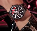 Inspired by SK Inspired by 1990 Rotation Wheel Creative Fashion Men's Stainless Steel Clock - Very Comfortable And Fashionable, Easy To Clean.