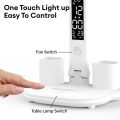 3 in 1 Folding Table Lamp with Fan Clock Calendar Rechargeable Reading Lamp Touch Dimming Night Light Eye Protection Desk Light. 