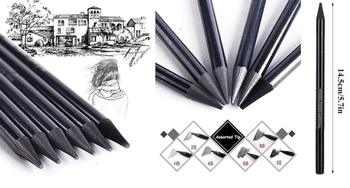 Keepsmiling%203%20Pcs%20Woodless%20Black%20Charcoal%20Pencil%20for%20Sketching,%20Drawing%20and%20Other%20Artistic%20Work%20-%20Image%204