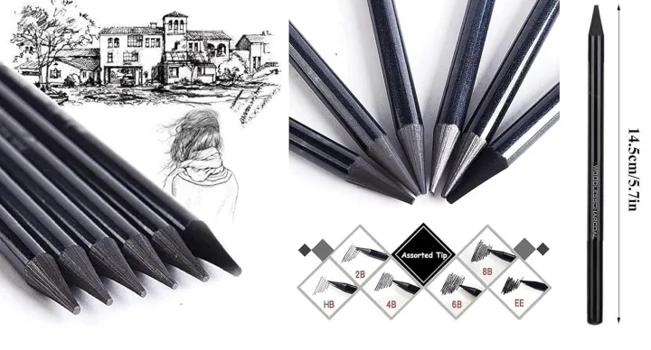 Keepsmiling%203%20Pcs%20Woodless%20Black%20Charcoal%20Pencil%20for%20Sketching,%20Drawing%20and%20Other%20Artistic%20Work%20-%20Image%204