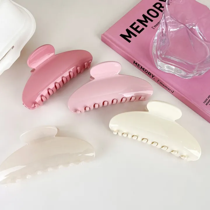 Korean%20Semicircle%20Hair%20Claw%20Solid%20Color%20Sweet%20Shark%20Clip%20Fashion%20Design%20Simple%20Barrettes%20Women%20-%20Image%206