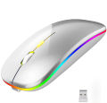 Rechargeable Wireless High End Ultra-thin Type C Mouse 2.4Ghz Optical RGB Dual-model Mouse - Mouse. 