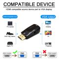 HDMI-compatible to VGA Cable Adapter Male To Famale Converter 3.5 mm Jack Audio Video 1080P For PC Laptop to Projector Displayer. 