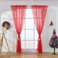 Christmas Snowflake Curtain Tulle Window Treatment Voile Drape Valance All-match Tulle Curtains For Bedroom Living Room Decor. 