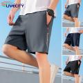 Short Pants Elastic Waistband Men Ice Silk Fitness Loose Shorts.