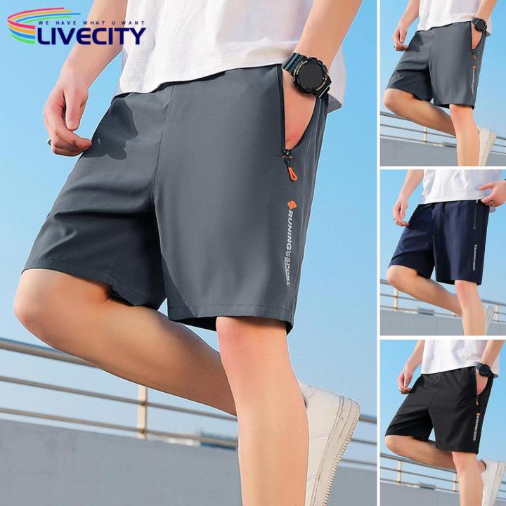 Short Pants Elastic Waistband Men Ice Silk Fitness Loose Shorts Daraz .bd