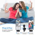 2.4G Wireless Lavalier Microphone Noise Cancelling Audio Video Recording for iPhone/iPad/Android/Xiaomi/Samsung Live Game Mic.