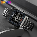 SKMEI Digital Wristwatches for Men Square Steel Sports Waterproof Men's Electronic Watch Back Light Reloj Hombre 2149.