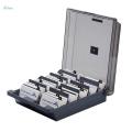 Business Card Holder File Card Storage Box Name Card Organizer and 8 Divider.