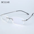 BCLEAR Titanium Alloy Rimless Glasses Frame Men Ultralight Prescription Myopia Optical Eyeglasses Male Frameless Eyewear 6 color. 
