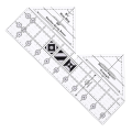 90 Degree Double Strip Quilt Ruler, 10 Inch Acrylic Triangle Rulers. 