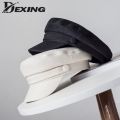 【beauty code store】Fashion Spring Summer Hat Sailor Hat for Women Black White Flat Female Travel Cadet Hat Captain Cap.