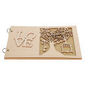 Wooden Wedding Guest Book Album Message Notebook for Engagement Decoration. 
