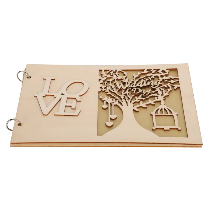 Wooden%20Wedding%20Guest%20Book%20Album%20Message%20Notebook%20for%20Engagement%20Decoration%20-%20Image%202