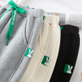 Children's sweatpants lamb's wool 2024 winter new extra thick boys' sweatpants casual loose winter clothes girls' trousers. 
