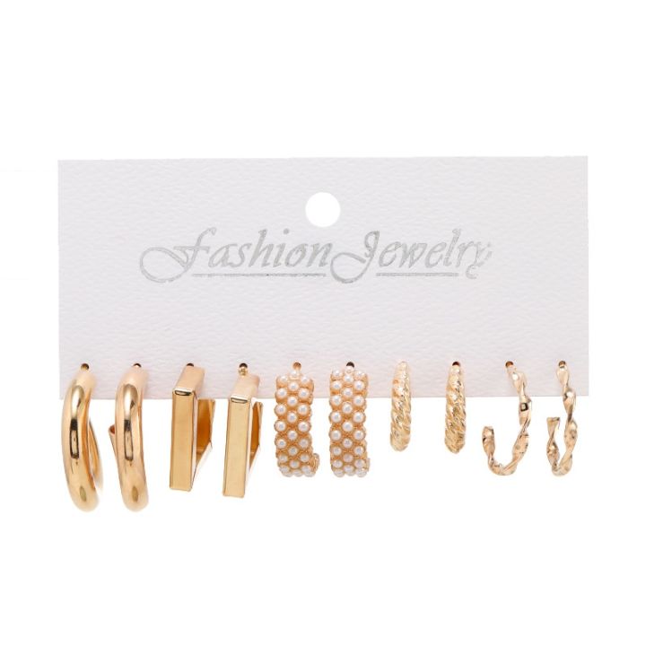 5%20Pairs/Set%20Simple%20Metal%20Ring%20Earrings%20New%20Female%20Earings%20Women%20-%20Image%202