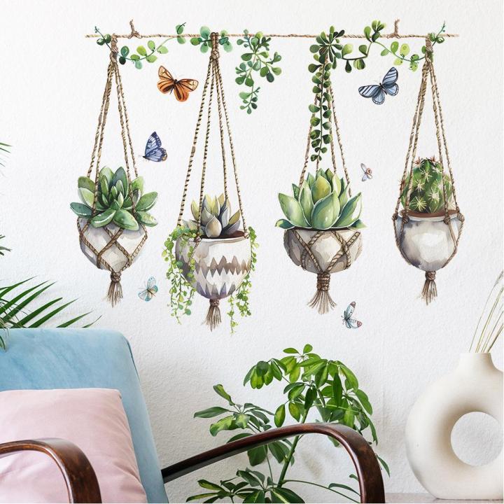 GC%202pcs%20Succulent%20Plants%20Wall%20Stickers,%20Removable%20Potted%20Plant%20Wall%20Decals%20Peel%20And%20Stick,%20Floral%20Leaf%20Decor%20Art%20DIY%20Sticker%20Wallpaper%20Supplies%20For%20Living%20Room%20-%20Image%206