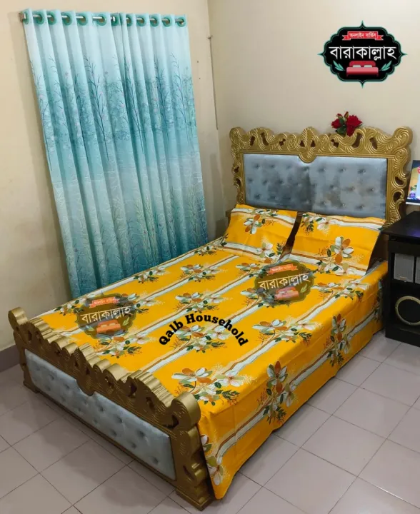 double%20King%20Size%20Bed%20Sheet%20Set%20with%20Pillow%20Cover%20Chador%20set%207.5%C3%978.25%20feet%20Full%20Cotton%20Fabric%20-%20Image%205